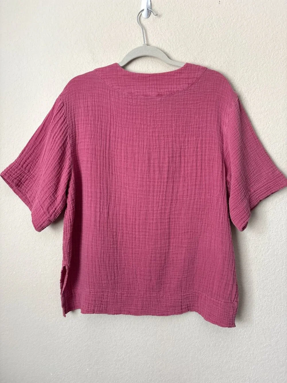 Faherty Dune Organic Cotton Boho Gauze Popover V-Neck Blouse Top - Picture 13 of 14